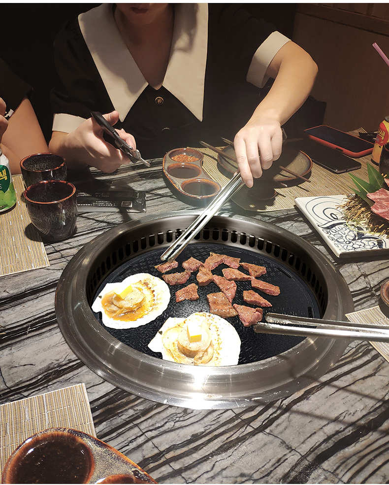 Korean electric grill commercial bbq grills 1500w round barbecue shop smokeless electric bbq grills